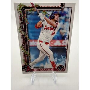 2025 Topps Holiday Nolan Schanuel H55 Los Angeles Angels Baseball Card